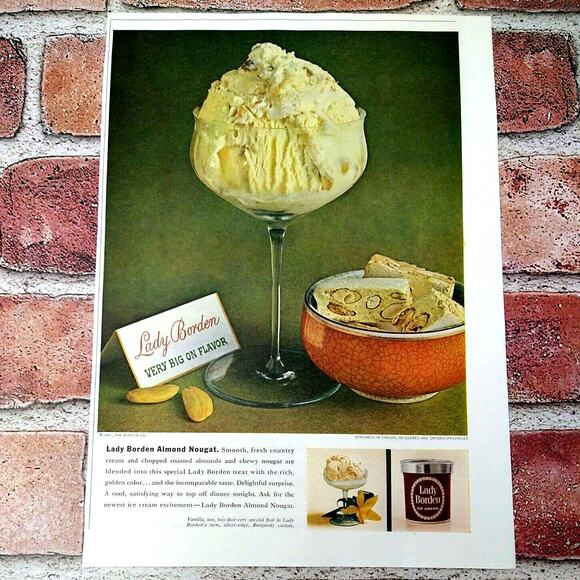 Lady Borden - Ice‎ Cream in Fancy Glass Stemware Dish - Vtg 1961 PRINT AD 8x11 - Picture 11 of 11